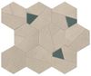 Cream Mosaico Hex Blue